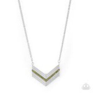 Paparazzi Armed & Fabulous Green Necklace & Earring Set